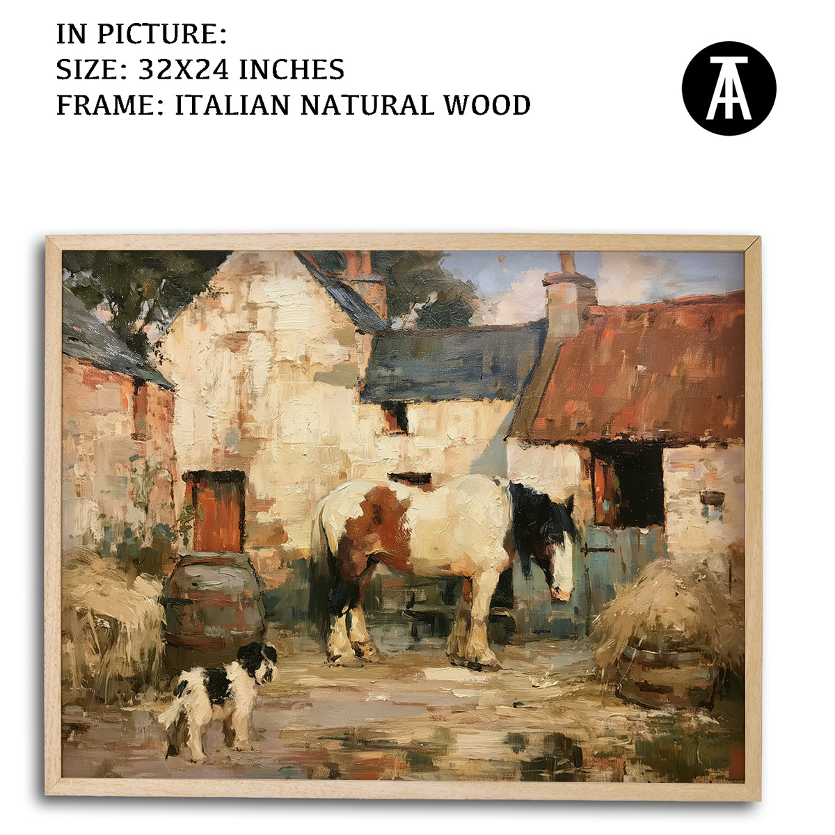 Artwork in Natural Wood Frame
