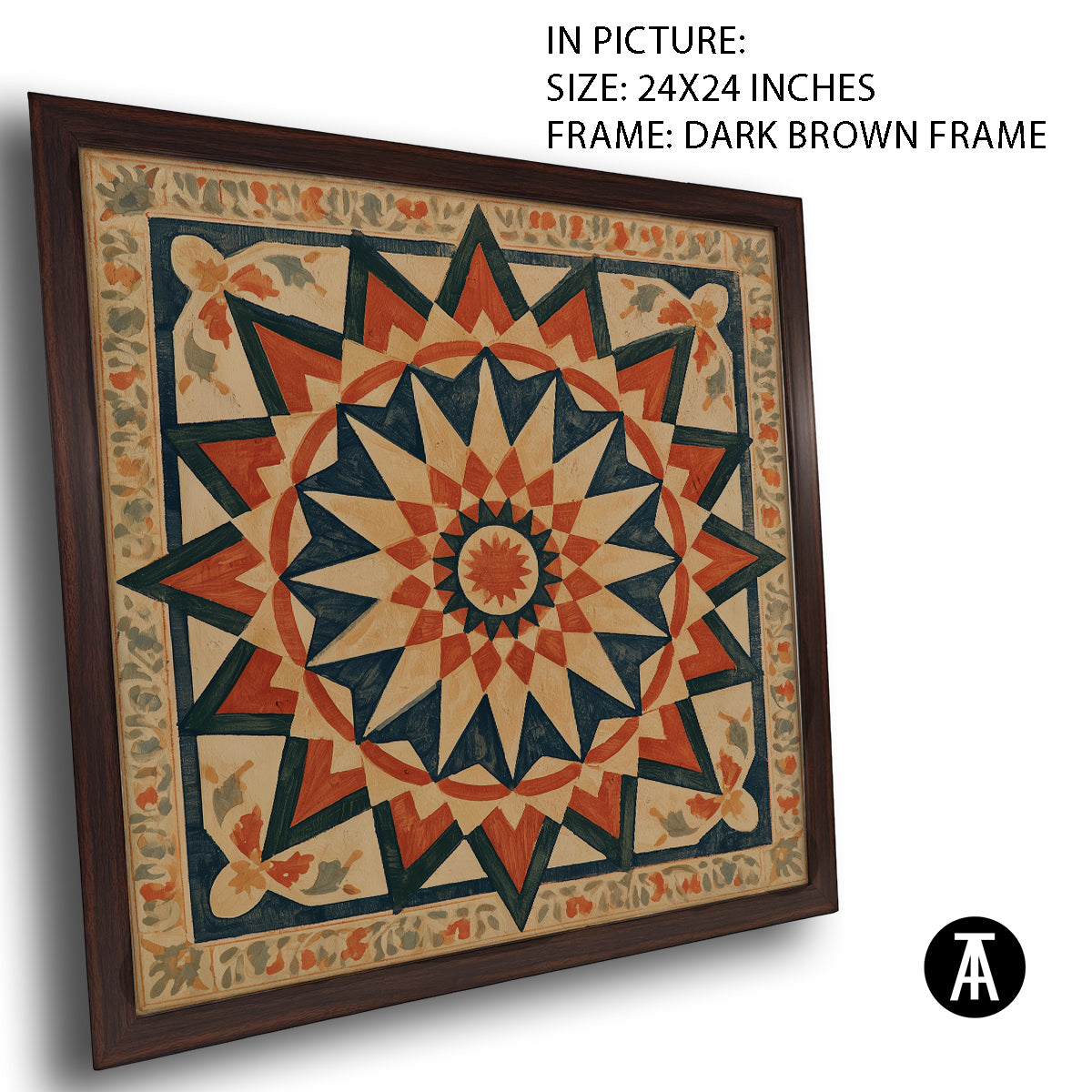 Artwork in Dark Brown Frame