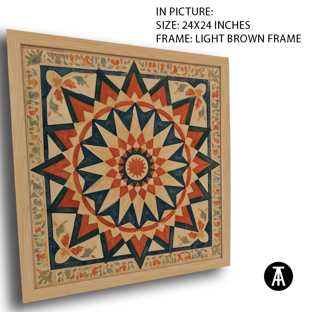 Artwork in Light Brown Frame