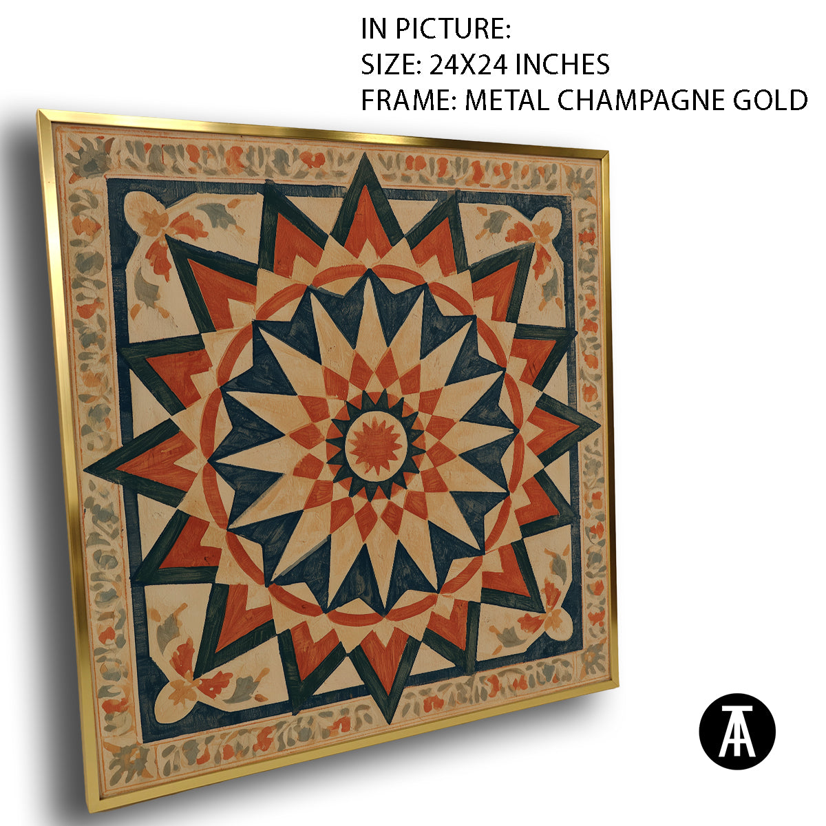 Artwork in Metal Champagne Gold Frame