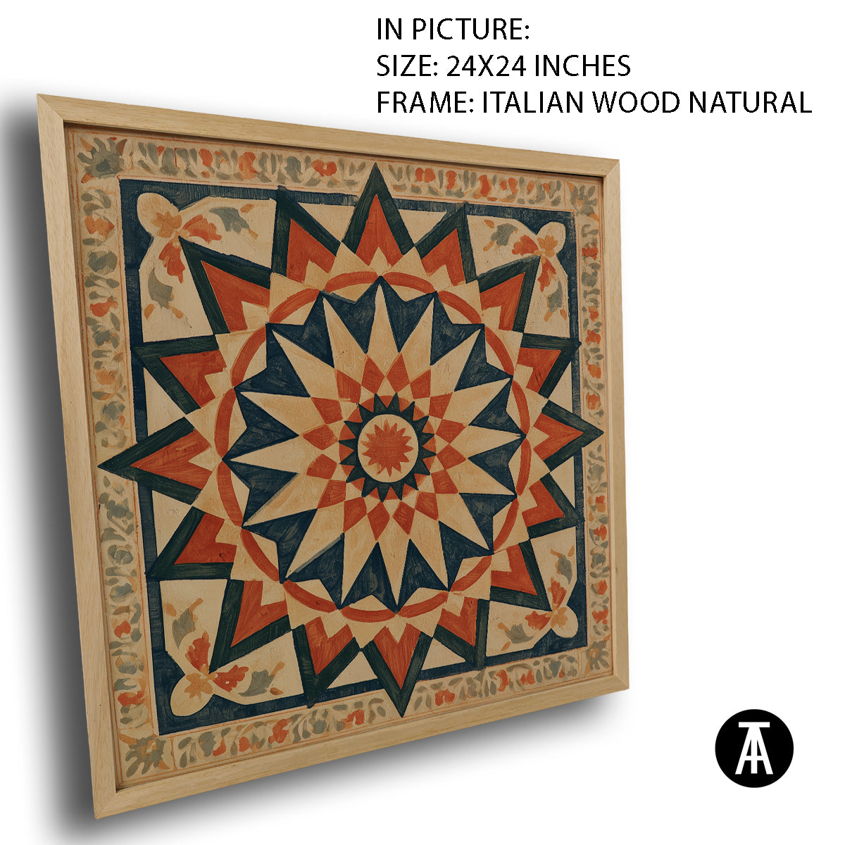 Artwork in Natural Wood Frame
