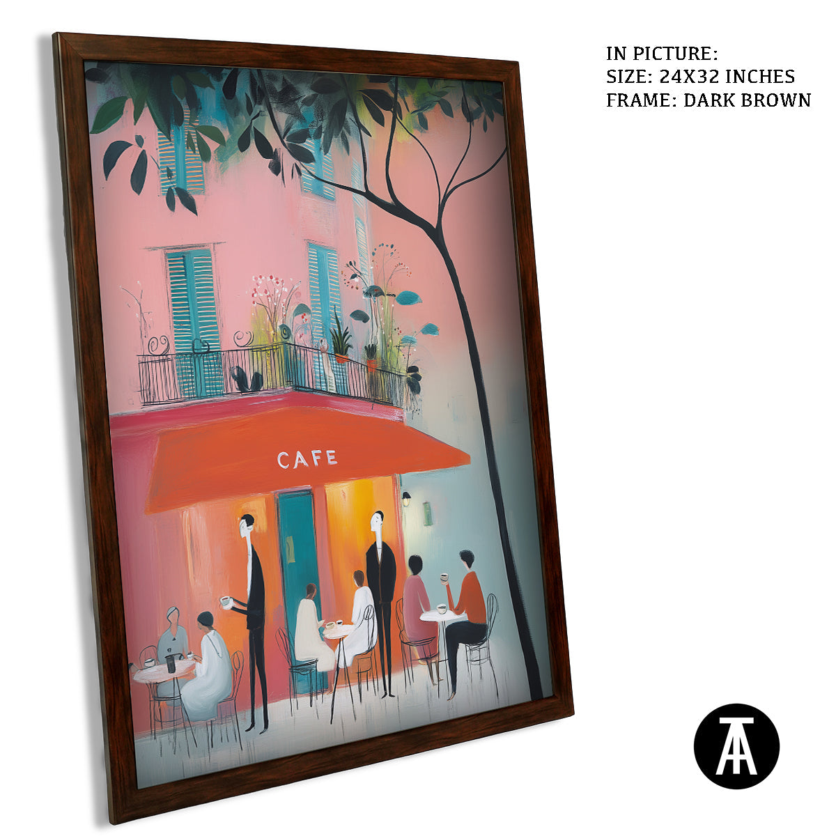 Artwork in Dark Brown Frame