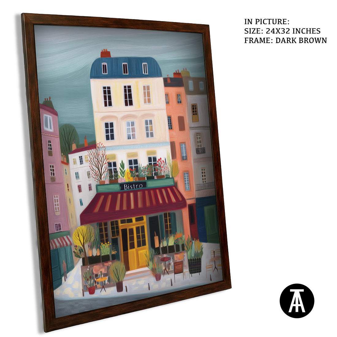 Sample Artwork in Dark Brown Frame