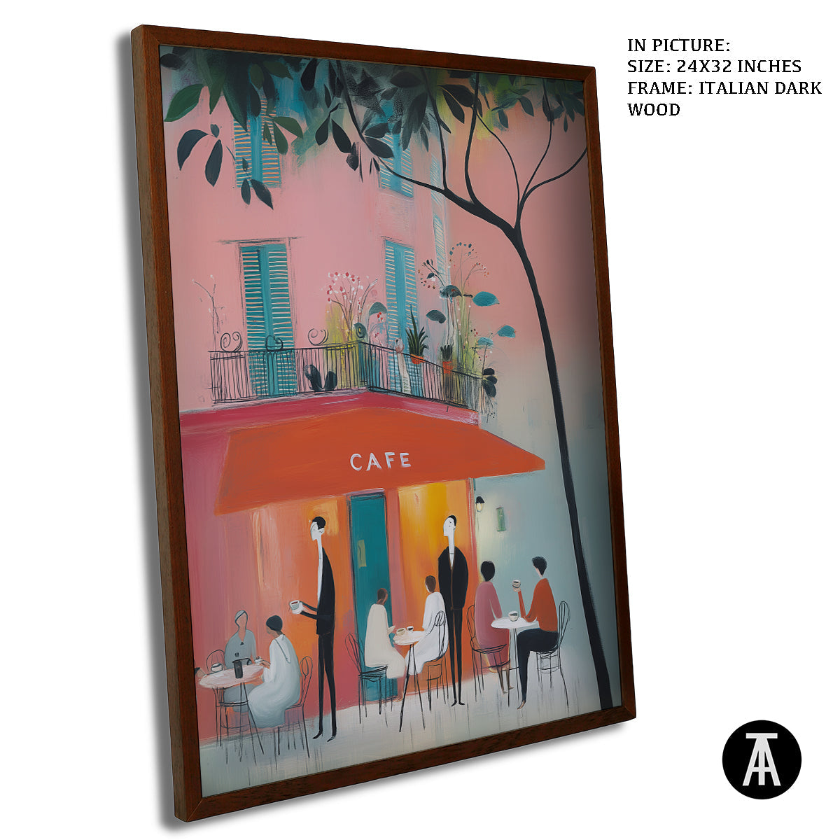 Artwork in Dark Wood Frame