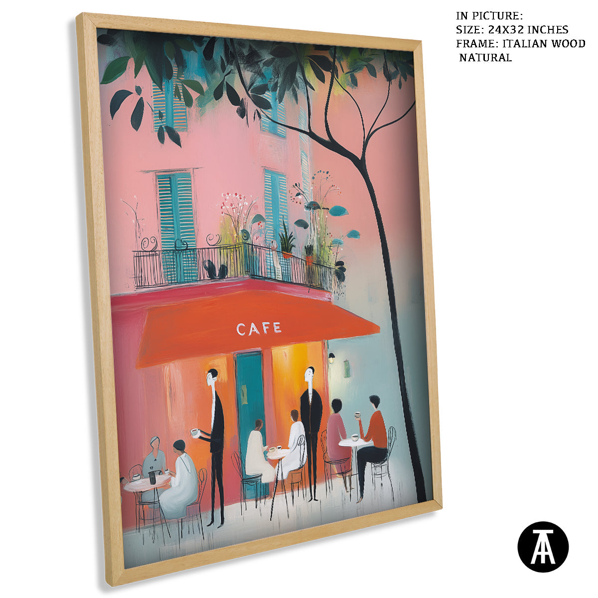 Artwork in Natural Wood Frame