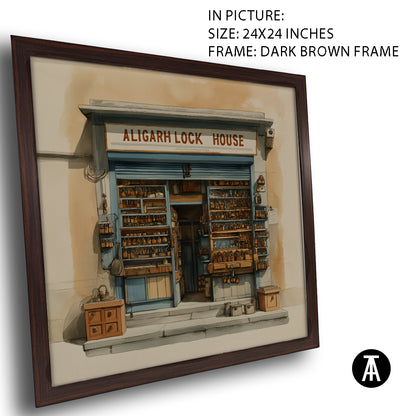 Artwork in Dark Brown Frame