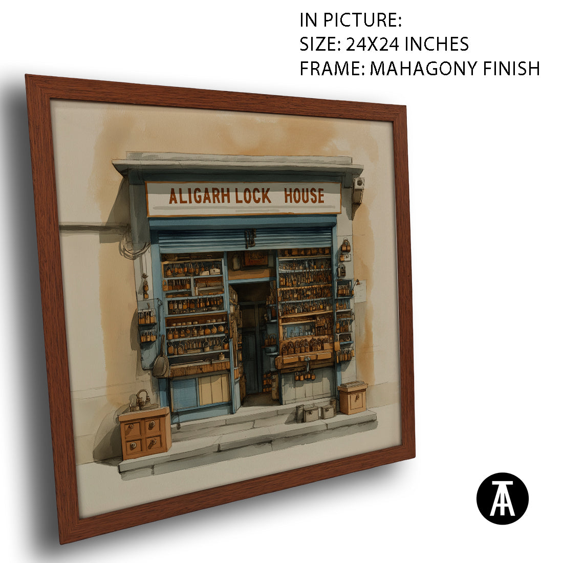 Artwork in Mahogany Finish Frame