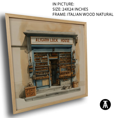 Artwork in Natural Wood Frame