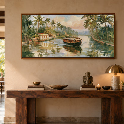 Panoramic Indian Painting in a Lifestyle Setting