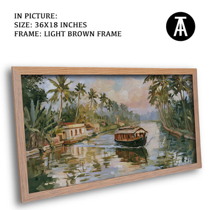 Artwork in Light Brown Frame