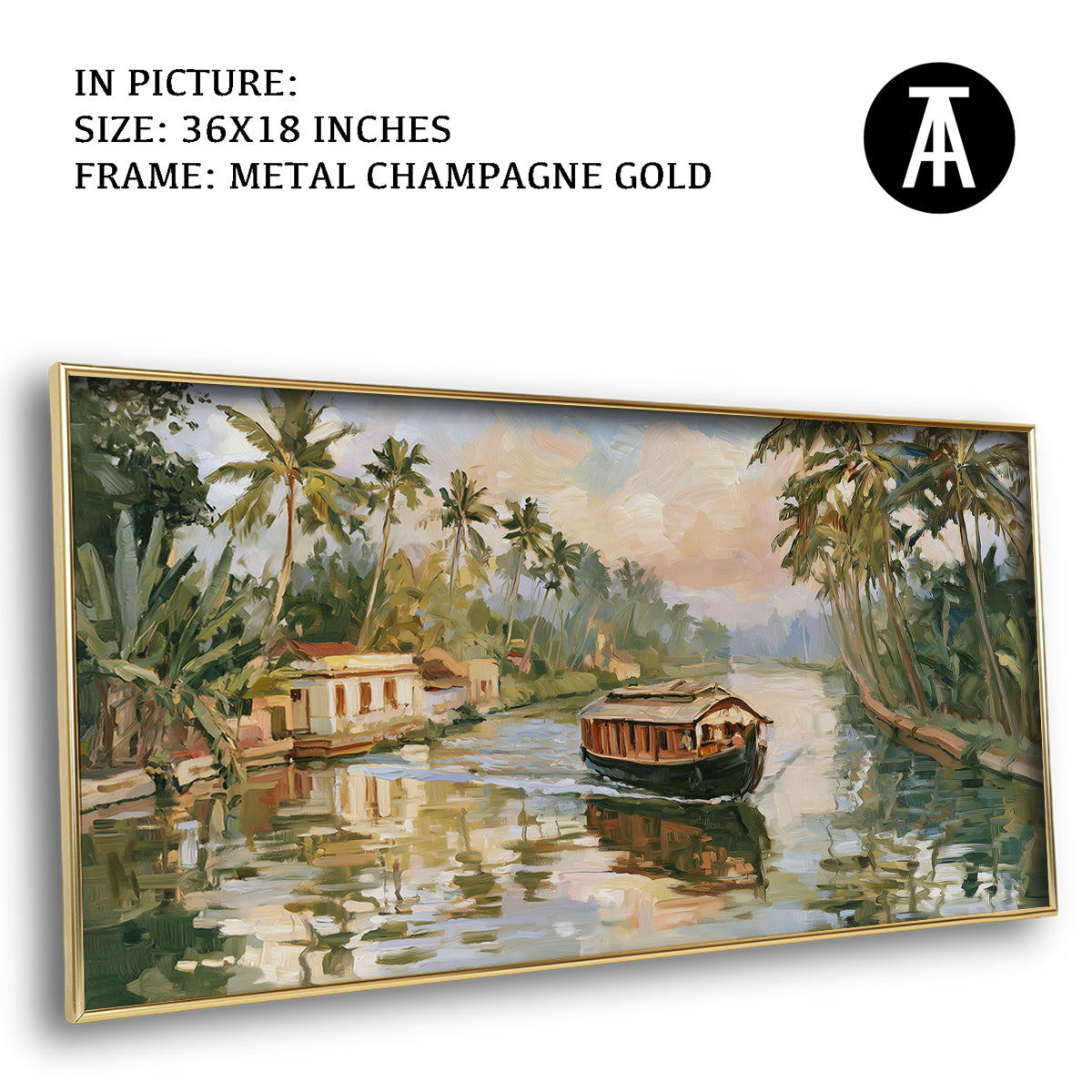 Artwork in Metal Champagne Gold Frame