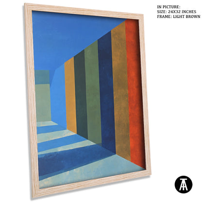 Artwork in Light Brown Frame