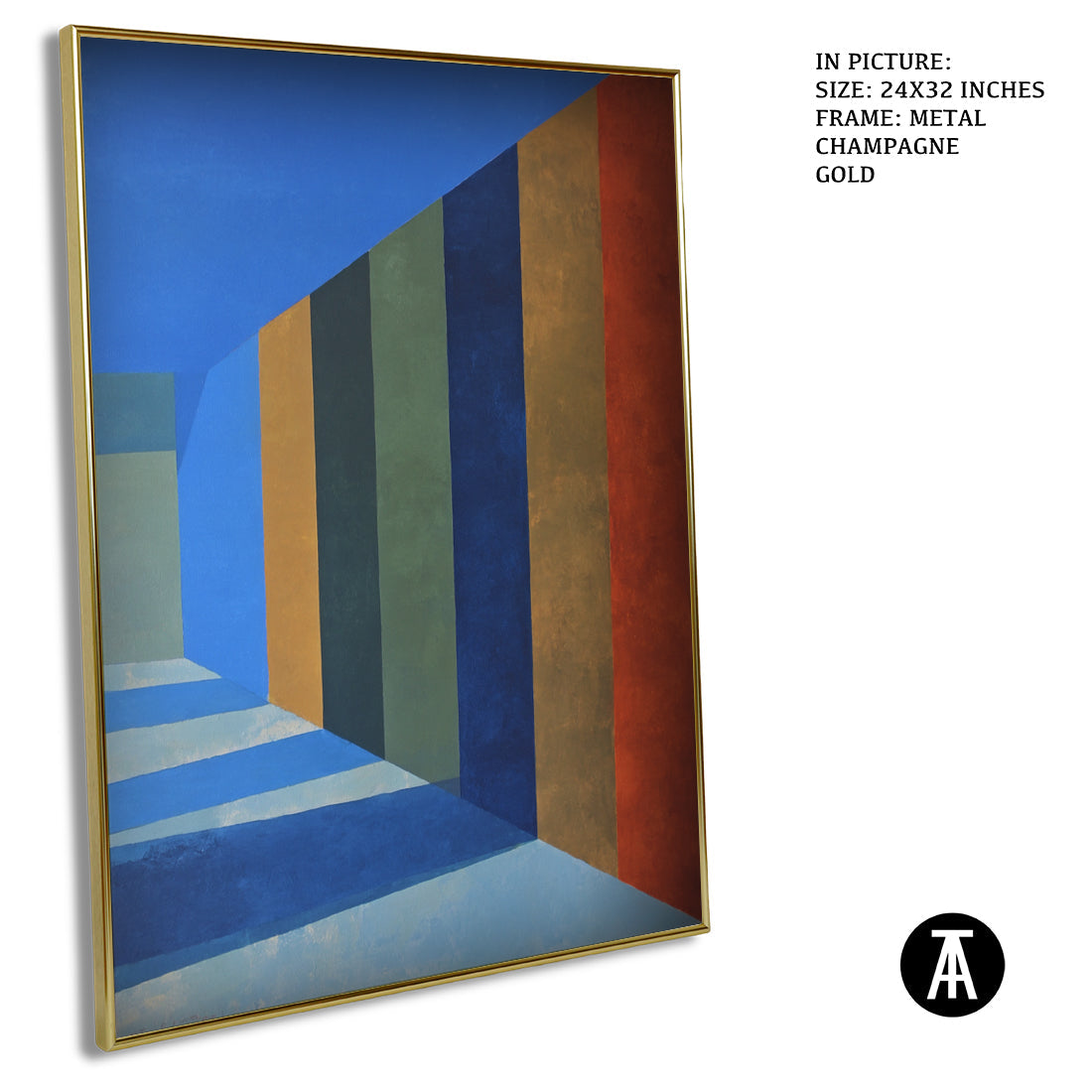 Artwork in Metal Champagne Gold Frame