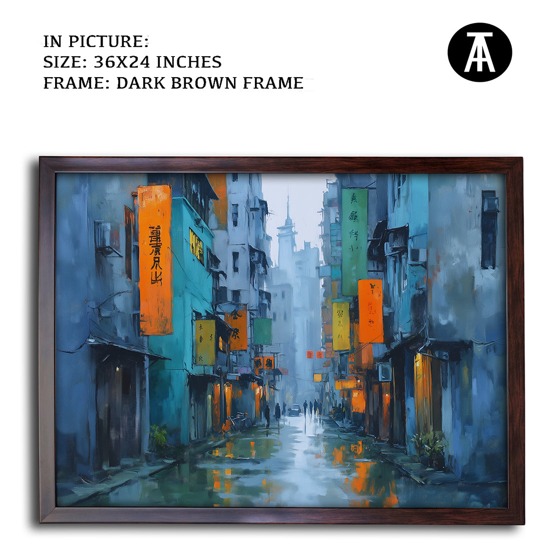 Artwork in Dark Brown Frame
