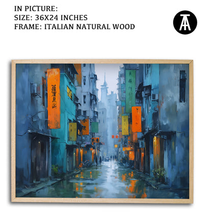 Artwork in Natural Wood Frame
