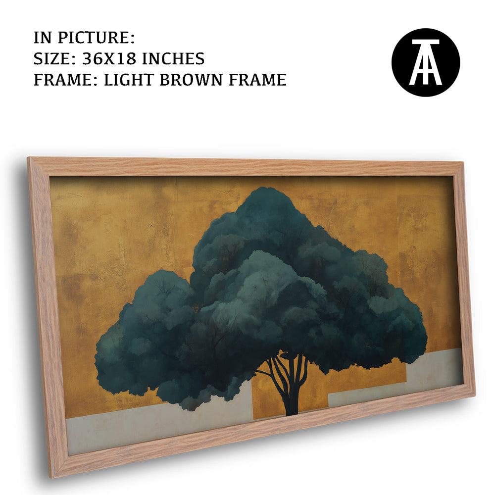 Artwork in Light Brown Frame