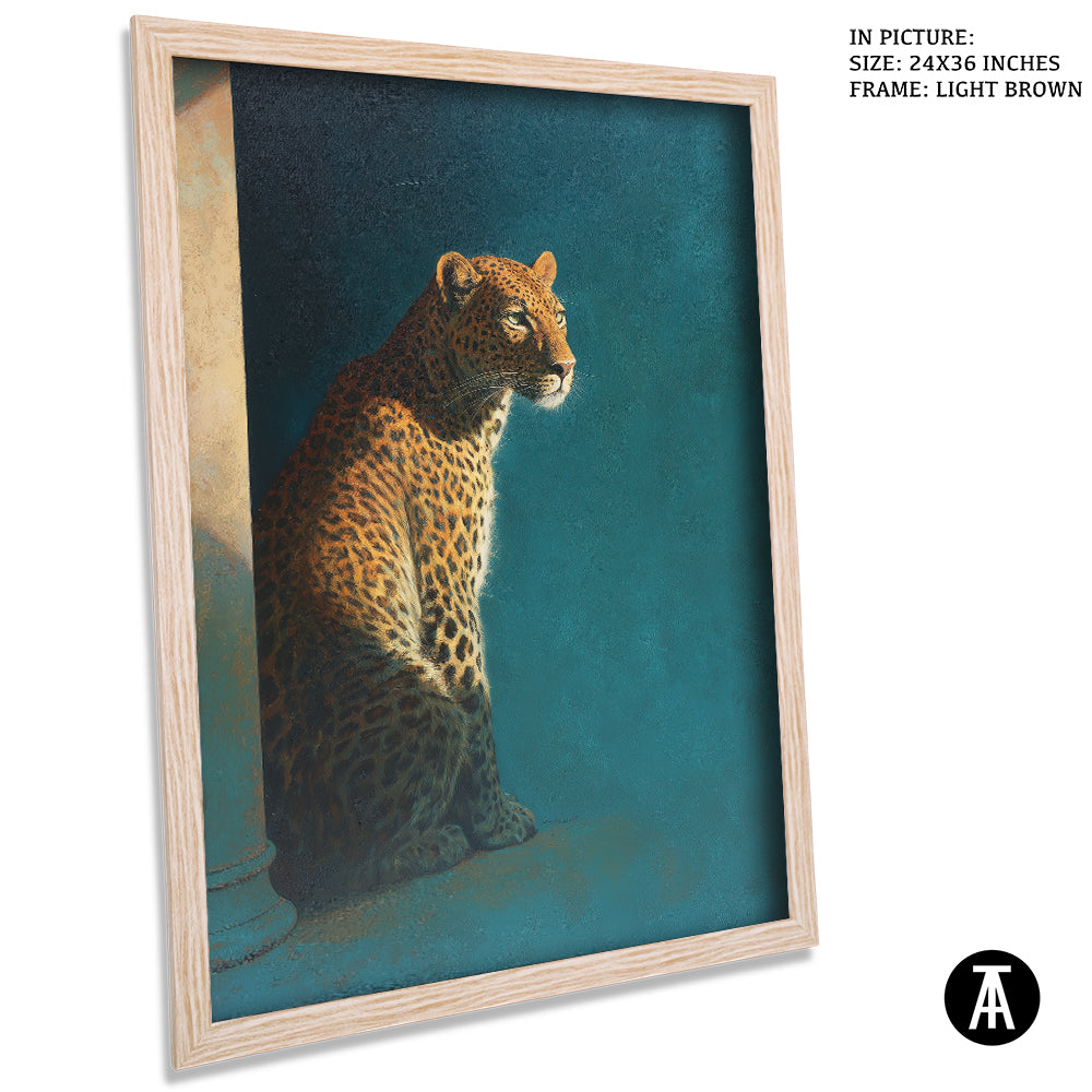 Artwork in Light Brown Frame