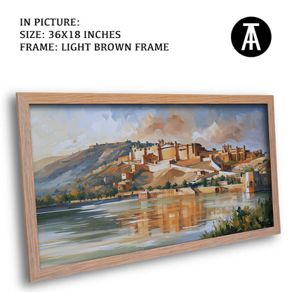 Artwork in Light Brown Frame