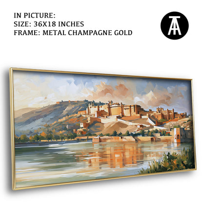 Artwork in Metal Champagne Gold Frame
