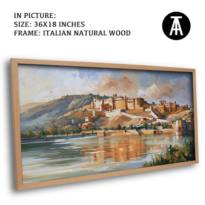 Artwork in Natural Wood Frame
