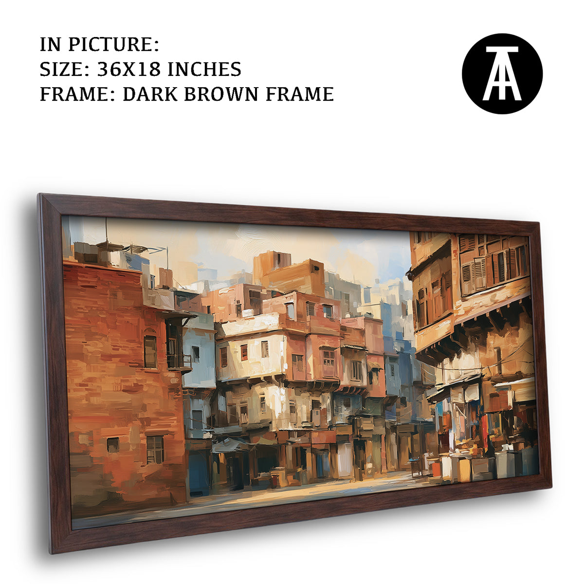 Artwork in Dark Brown Frame