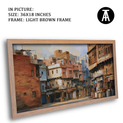 Artwork in Light Brown Frame