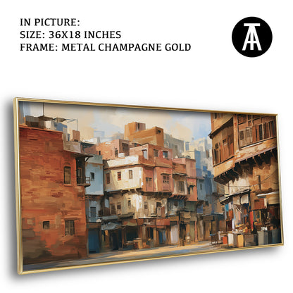 Artwork in Metal Champagne Gold Frame
