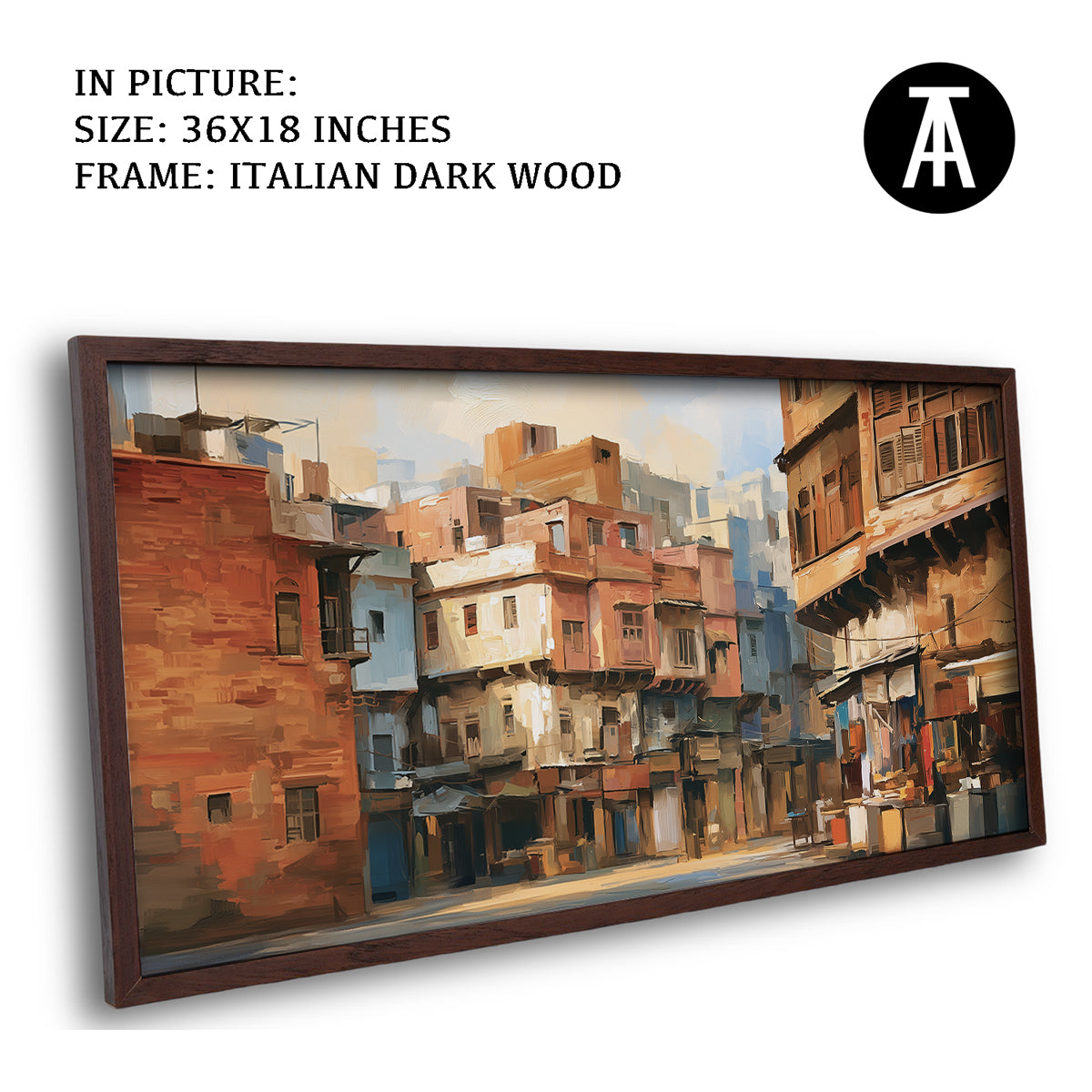 Artwork in Dark Wood Frame