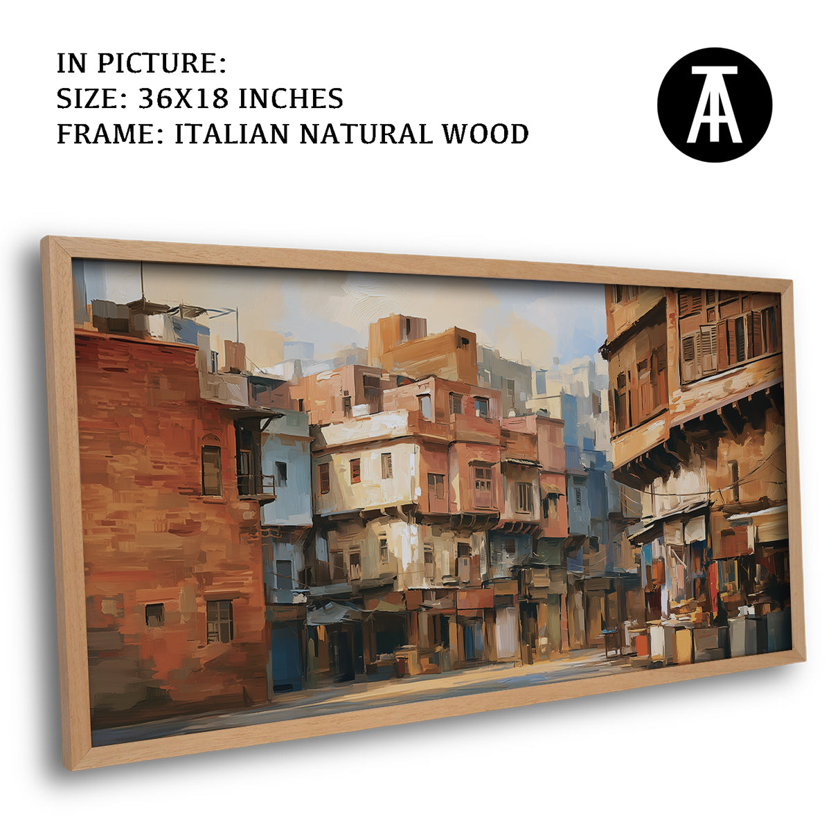 Artwork in Natural Wood Frame