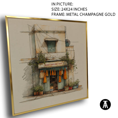 Artwork in Metal Champagne Gold Frame