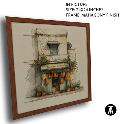 Artwork in Mahogany Finish Frame