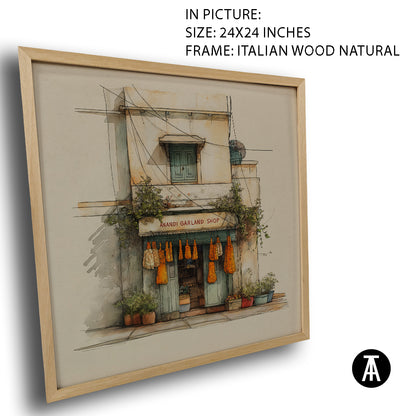 Artwork in Natural Wood Frame