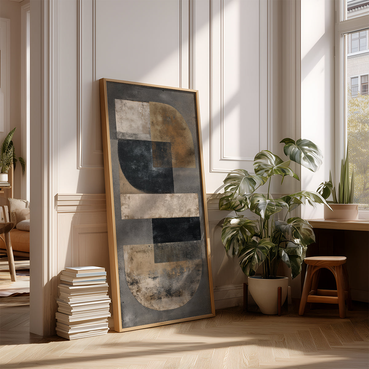 Panoramic Indian Painting in a Lifestyle Setting