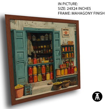 Artwork in Mahogany Finish Frame