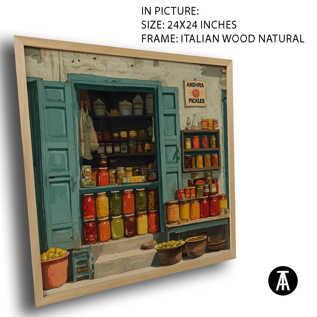 Artwork in Natural Wood Frame