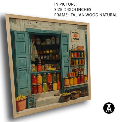 Artwork in Natural Wood Frame