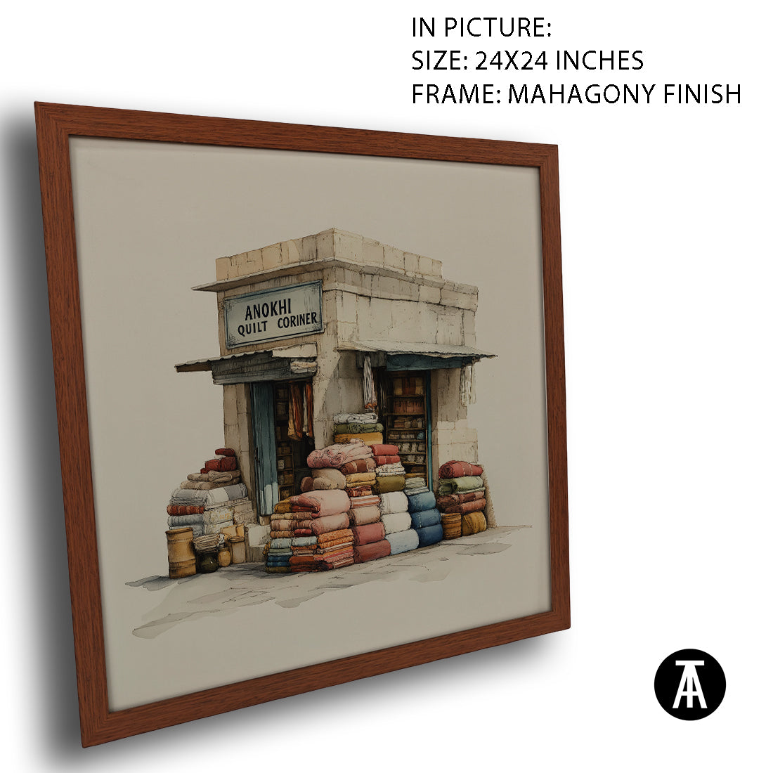 Artwork in Mahogany Finish Frame