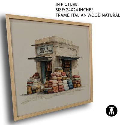 Artwork in Natural Wood Frame