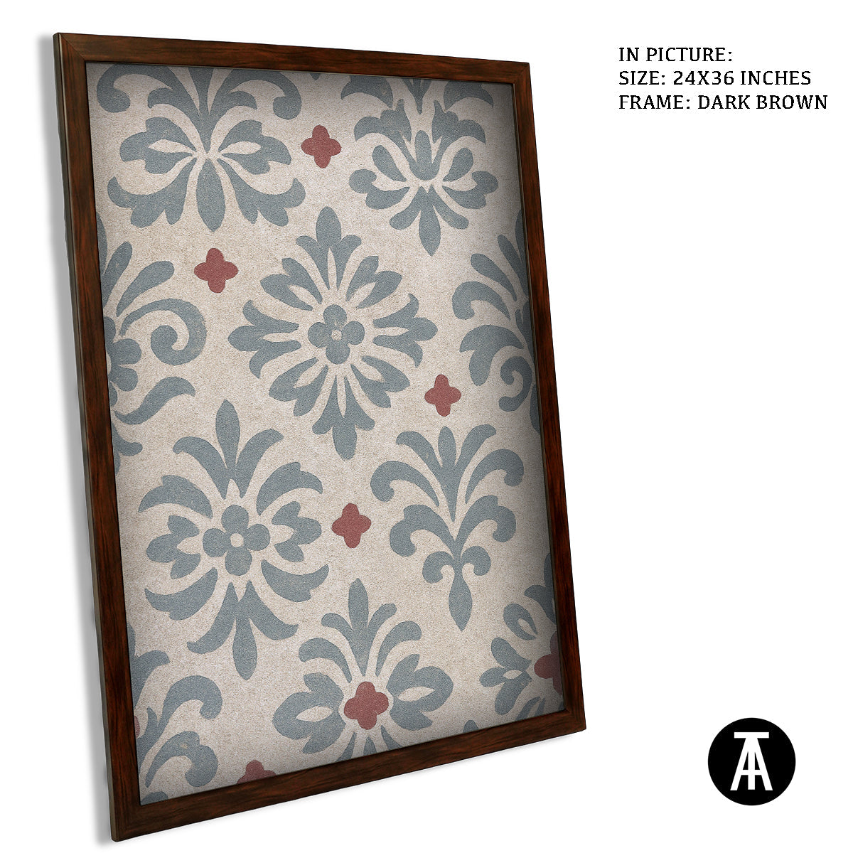 Artwork in Dark Brown Frame