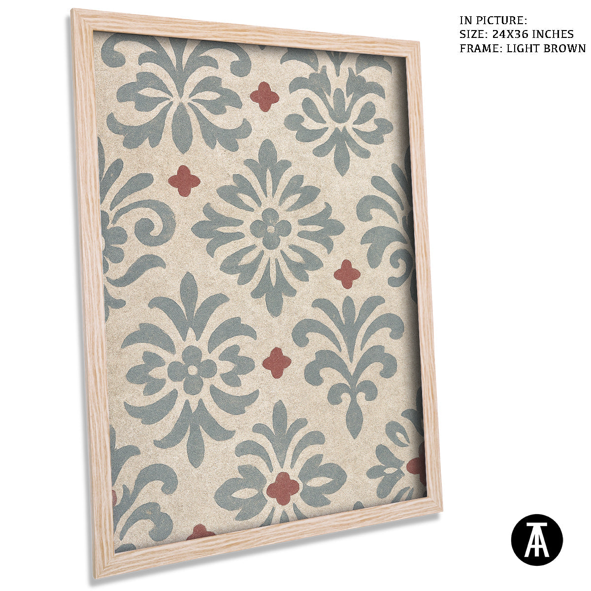 Artwork in Light Brown Frame