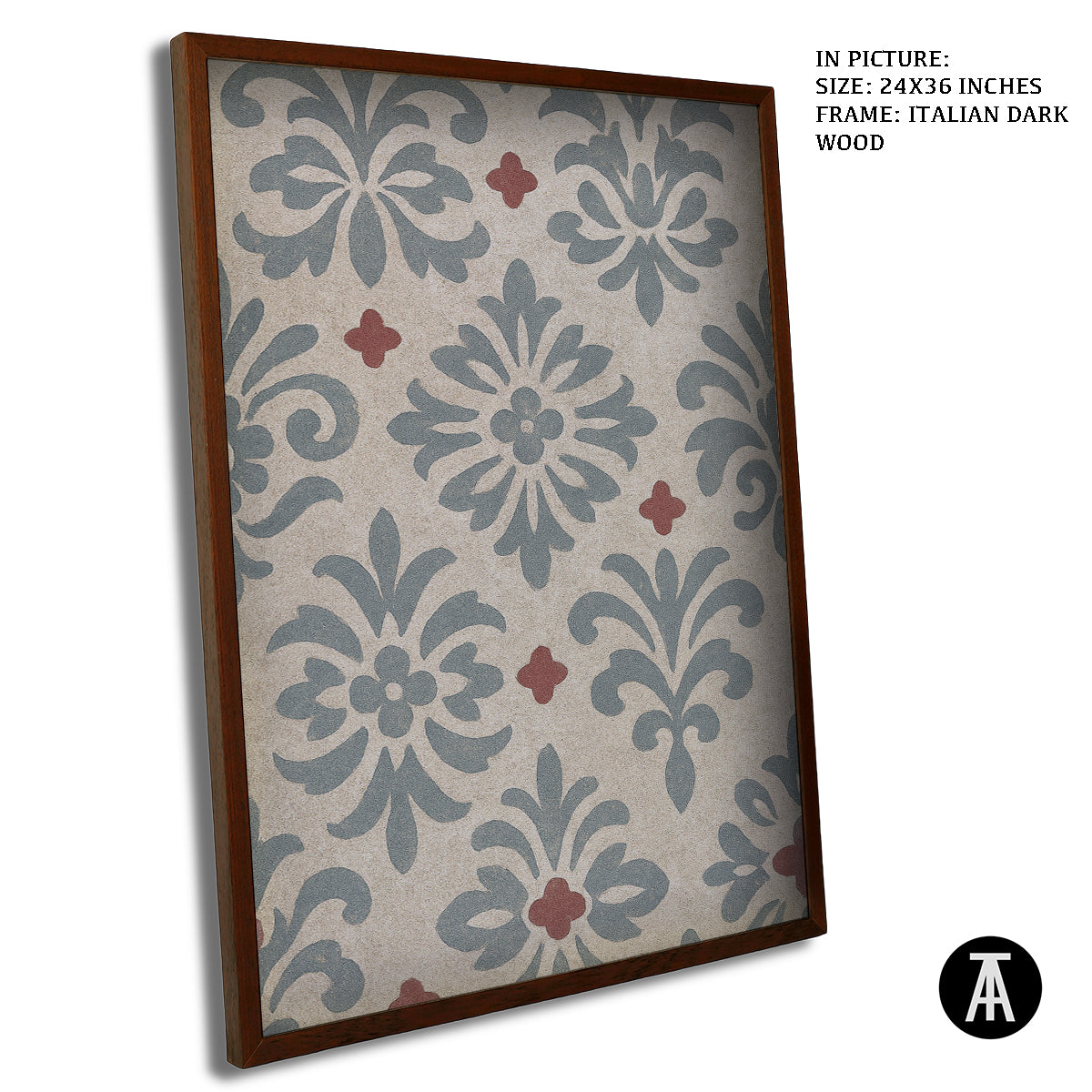 Artwork in Dark Wood Frame