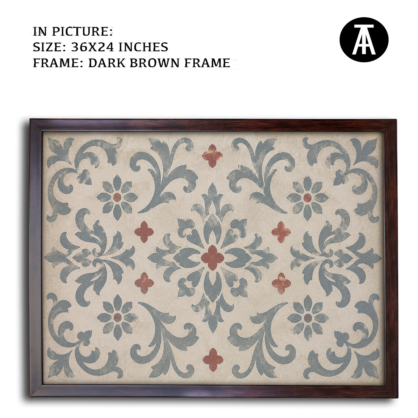 Artwork in Dark Brown Frame