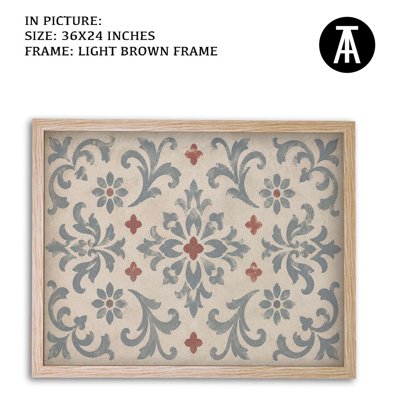 Artwork in Light Brown Frame