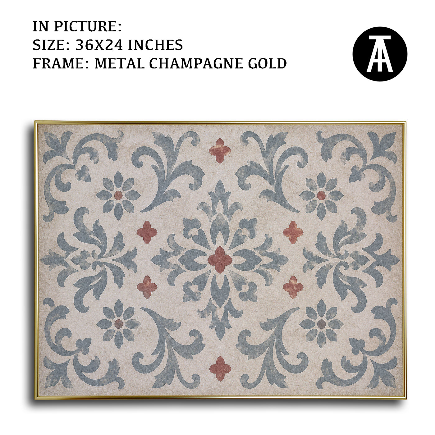 Artwork in Metal Champagne Gold Frame