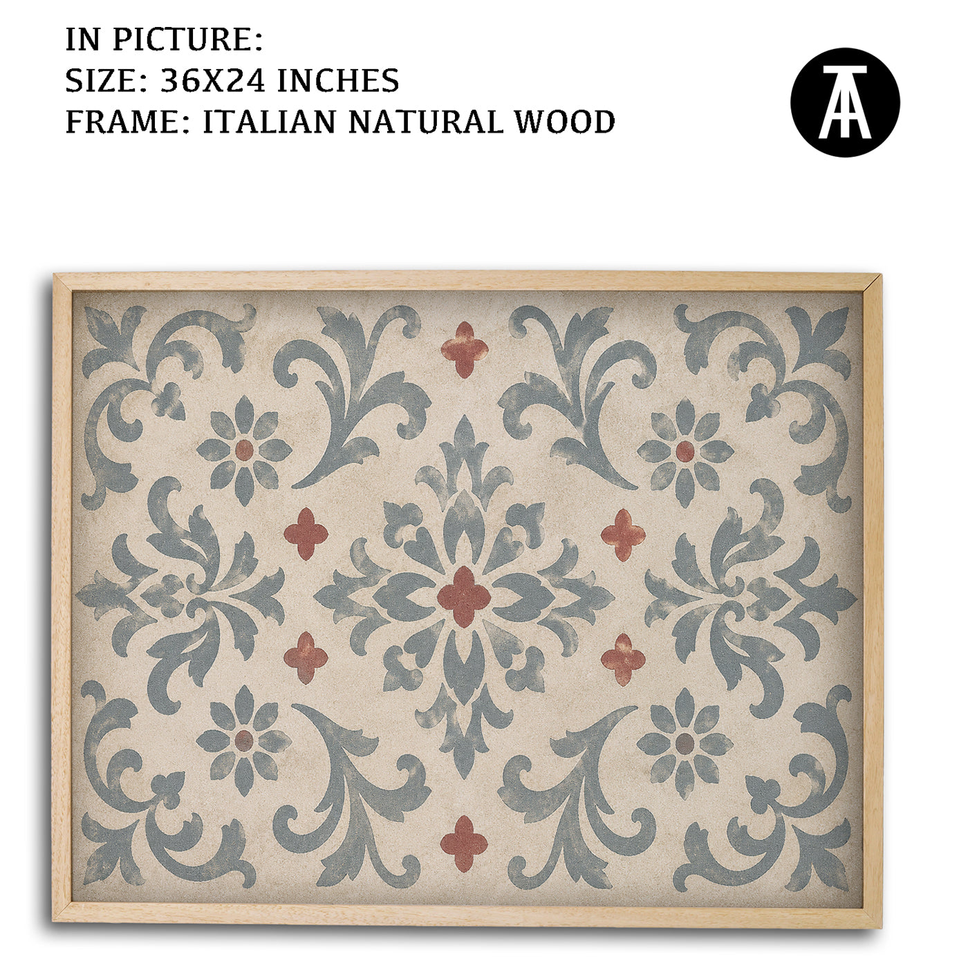 Artwork in Natural Wood Frame