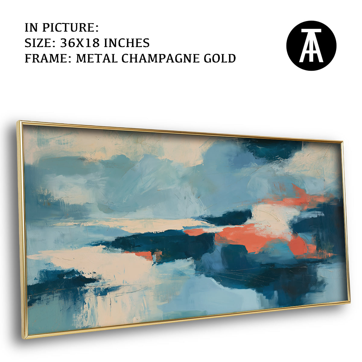 Artwork in Metal Champagne Gold Frame