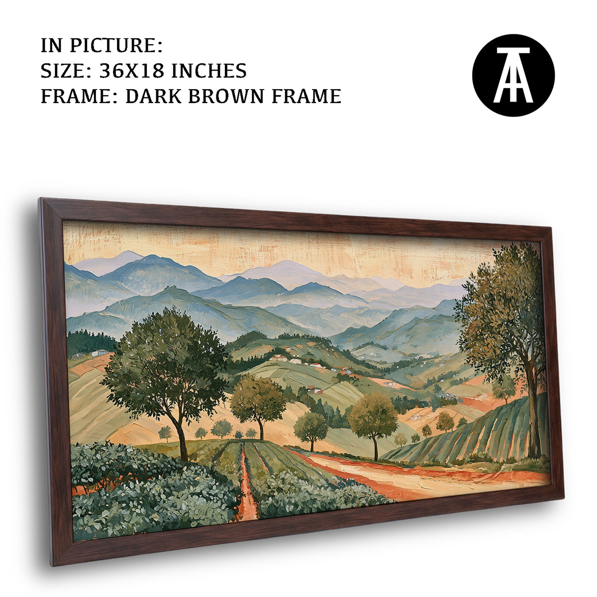 Artwork in Dark Brown Frame
