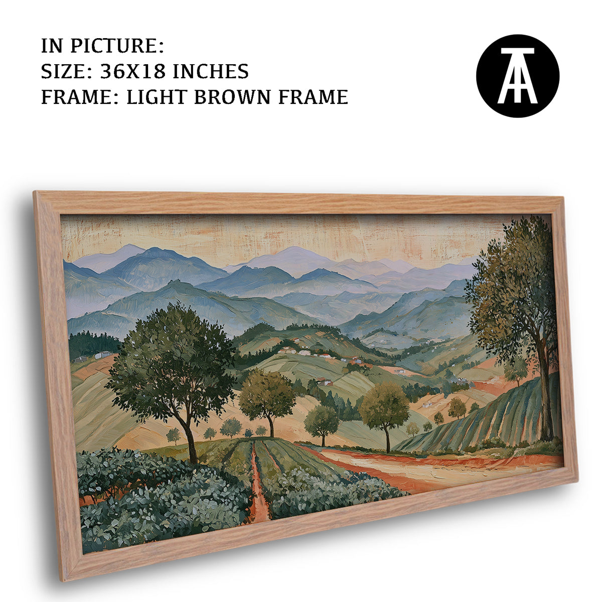 Artwork in Light Brown Frame