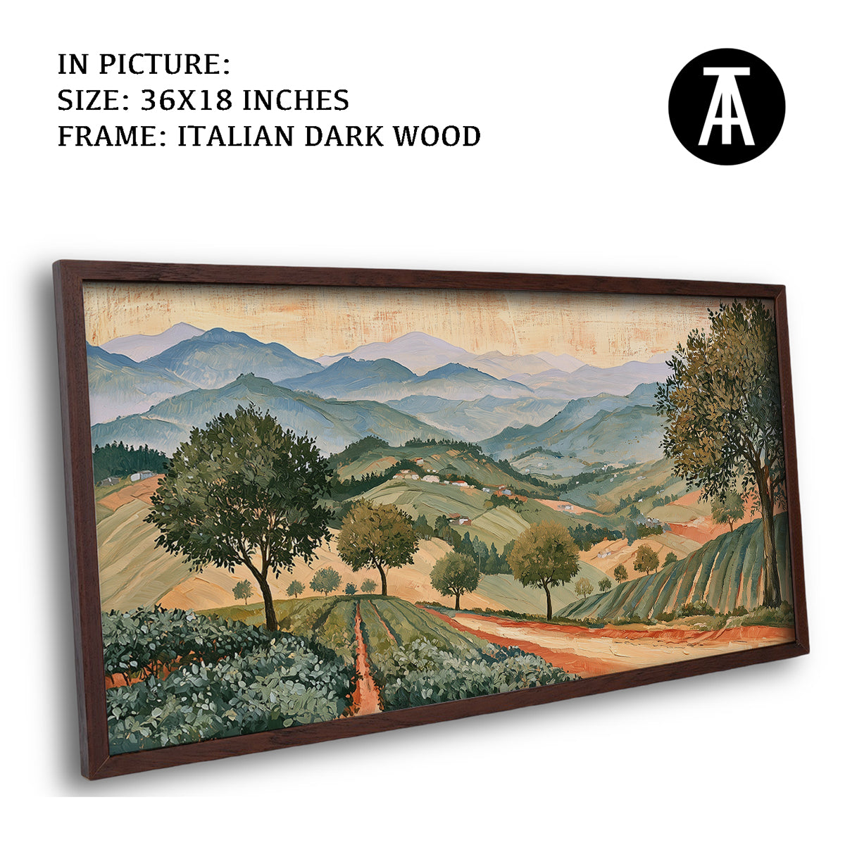 Artwork in Dark Wood Frame