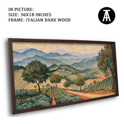 Artwork in Dark Wood Frame